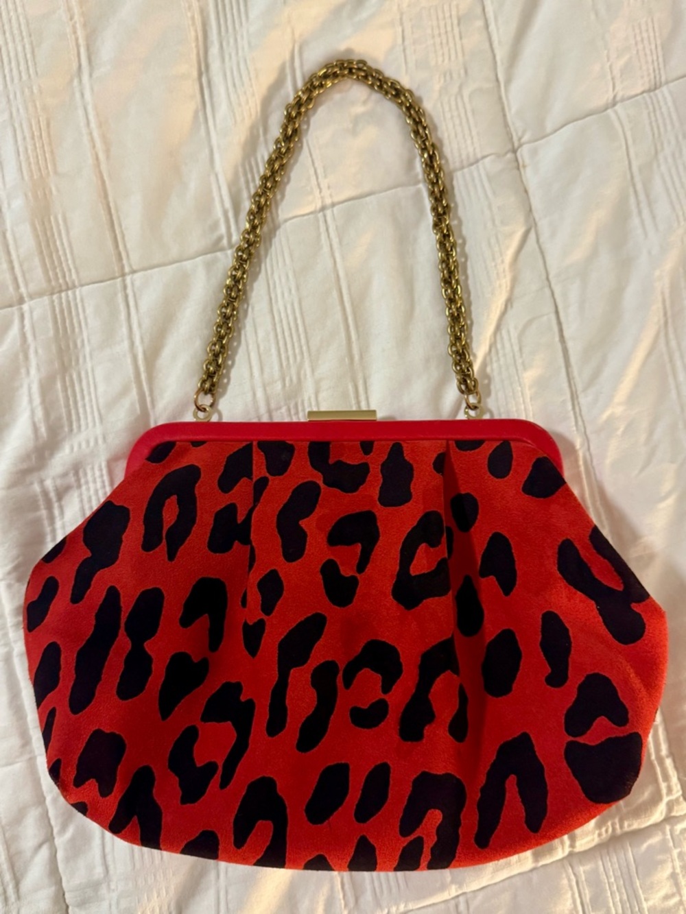 Clare V- Sissy in Red Suede Leopard